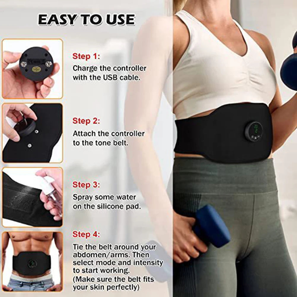 Fitness Ab-Belt ABS Stimulator for Home Fitness Training Cores Muscle Firming Strengthening Workout Equipment Travel Fitness