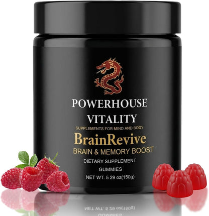 Brain Boost Energy and Focus Gummies - 60Pck Gluten-Free, Non GMO and Vegan Brain Health Supplements for Adults Supports Mental Clarity, Maintain Focus and Overall Brain Wellness