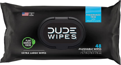 Wipes - Flushable Wipes - 2 Pack, 96 Wipes - Unscented (48Ct) & Mint Chill (48Ct) Extra-Large Adult Wet Wipes