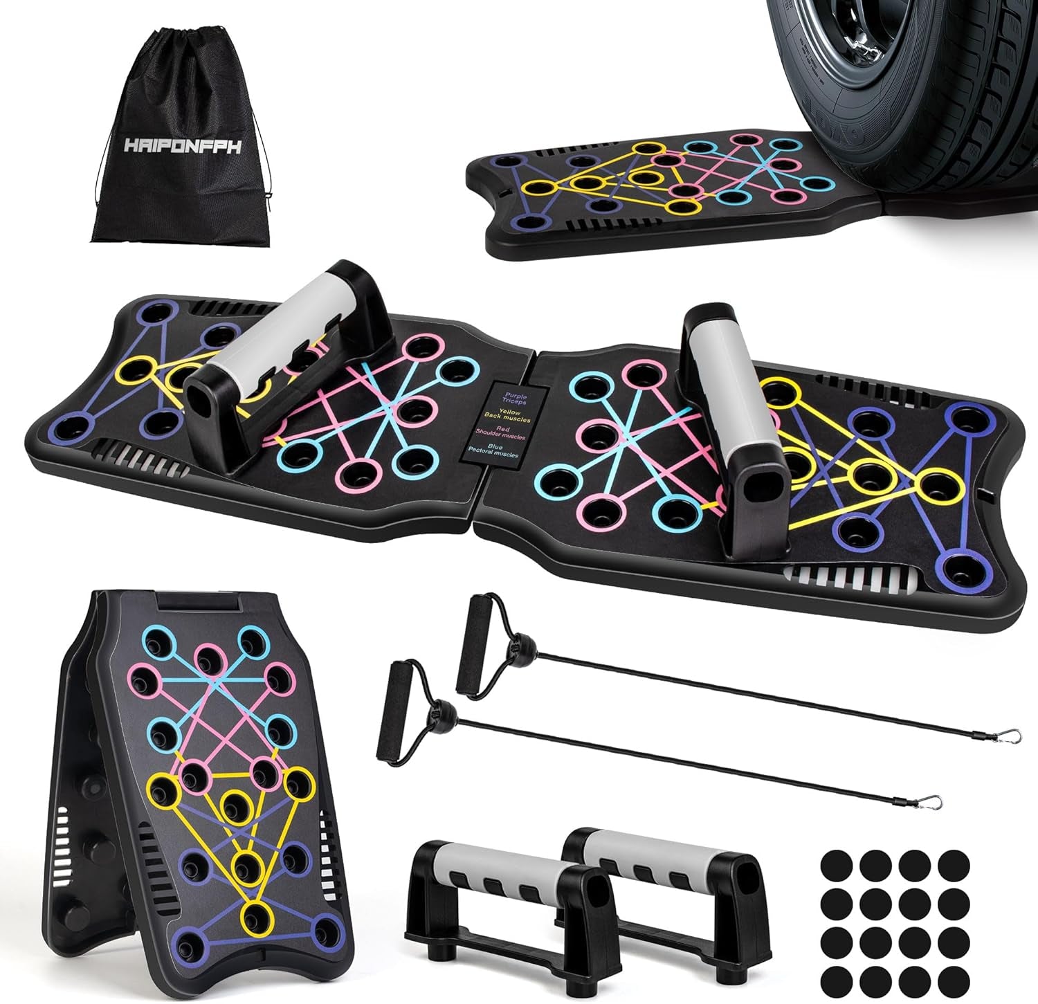 Push up Board Fitness, 9 in 1 Strength Training Equipment,Home Gym System,Multi-Functional Push up Stands System Fitness Floor Chest Exercise,Training Arm Men & Women Weights