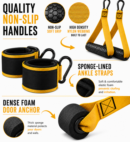 Trucker Resistance Band Set - 300/360 Lbs - Portable Home Gym for Life on the Road