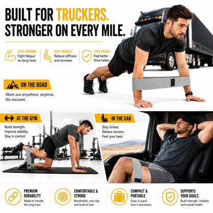 Fabric Resistance Bands, 3 Levels – Portable Leg & Hip Workout for Truckers