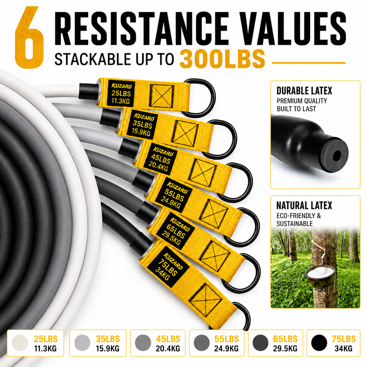 Resistance Band System, 300/360 Lbs with Handles – Portable Workout for Truckers