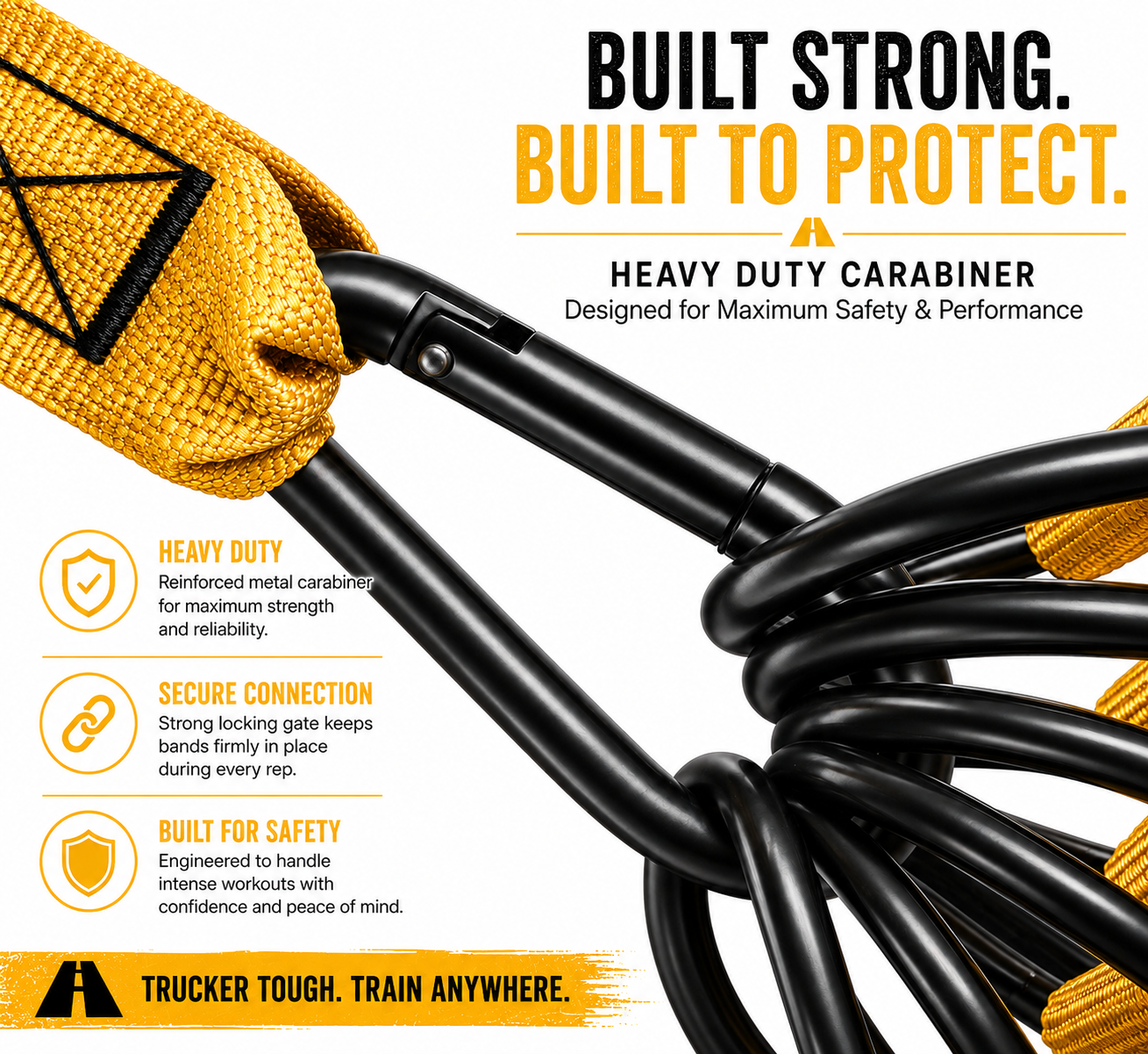 Resistance Band System, 300/360 Lbs with Handles – Portable Workout for Truckers