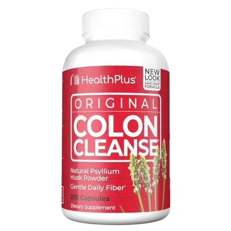 Colon Cleanse Digestive Support | All Natural Daily Fiber for Toxin Elimination to Reduce Bloating | Psyllium Husk | Supports Heart Health | 200 Capsules, 33 Servings