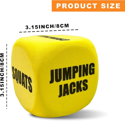 Exercise Foam Dices with Storage Bag-Workout Dice Six-Sided Fitness Dice, Perfect Exercise & Fitness Accessories for Home Workout Group Fitness & Exercise Classes